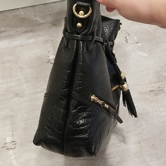 💕LANCASTER PARIS💕 Exotic Croco Embossed Crocodile Texture 100% Leather Bag NWT - Picture 5 of 14